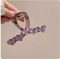 Elegant purple acrylic heart hair claw clip with pearlescent finish for women - #5 Purple - Five Hearts Claw Clip