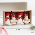 Christmas wool felt snowman doll set in gift box for holiday tree decoration - Style H