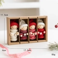 Set of four wool felt Santa and snowman ornaments in a rustic kraft gift box decor - Style A (Set of 4)
