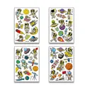 Astronaut theme gold foil cartoon temporary tattoos set for kids with rockets and aliens - Gold Stamping Astronaut Set (4 Sheets) / 7.5*11cm