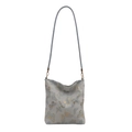 Fashionable large capacity bucket bag featuring embroidered butterfly patterns on soft fabric - Butterfly