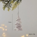 White ceramic Christmas tree hanging ornament with gold glitter dots and silver string - Christmas Tree H