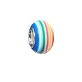 Colorful striped resin beads with metal core for DIY jewelry and charm bracelets - Striped 3