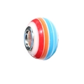 Detail of colorful striped resin beads with silver metal core for DIY bracelet making - Striped 1