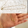 Dettaglio di una collana a catena box placcata in oro con chiusura a scorrimento regolabile - Catena regolabile universale (senza pendente)