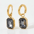 Gray Zirconia Gold Earrings