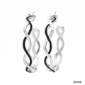Boucles D'oreilles En Argent Et Diamant Noir D980
