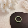 Anello regolabile minimalista in finta giada verde chiaro con finitura lucida - 37#J3003C-Anello Semplice / verde chiaro