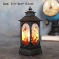 Halloween LED lantern with witch silhouette, 13.5cm mini orange flickering flame light - Hollow Castle