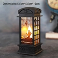 Retro Halloween lantern with zombie hand pattern and warm LED flame effect 12cm - Telephone Booth Ghost Hand