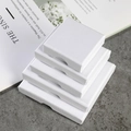 White textured square jewelry boxes in five different sizes stacked on a stone base - Linen-textured Ice White Nail Clipper; 5*5*1.5cm