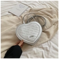 Silver heart-shaped backpack with 3D rich rabbit embossed texture and slim straps - Silver