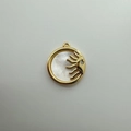 Ciondolo sole e luna placcato oro 18K con madreperla bianca e piccola pietra zircone - Sole Oro (Conchiglia Bianca)