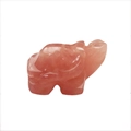 Hand-carved rose quartz small elephant figurine with smooth translucent finish - Rose Quartz 1.5 Inch