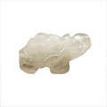 Hand-carved white quartz crystal turtle figurine in a transparent polished finish - Clear Quartz 1.5 Inch