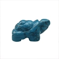 Single hand-carved blue turquoise gemstone turtle figurine with black matrix patterns - Blue Turquoise 1.5 Inch