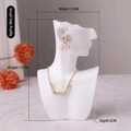 White resin portrait silhouette jewelry stand for necklace and earring display - Small / White