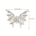 Silver metal bat wing hair claw clip for Halloween styling, sized 10.5cm by 8cm - Bat Silver
