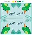 Close-up of dinosaur party napkins with cute cartoon prints and 33x33cm dimensions - New Dinosaur Napkins (16 Sheets)