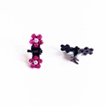 Mini pinces à cheveux fleur de prunier avec strass roses et transparents pour enfants - Rose rouge
