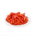 Realistic mini artificial red cherry models for fruit decoration on a checkered tray - Mini Carrot