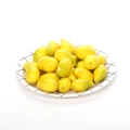 Miniature faux mango models in a white tray for decorative photography and realistic displays - Mini Yellow Mango
