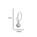 Silver heart star earring nose ring with clear zircon stones measuring 1.3cm in height - Prong Set Pendant (1# Silver) / 1# Silver