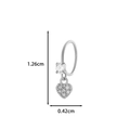 Silver heart zircon pendant nose ring with dimensions 1.26cm by 0.42cm for women - Silver #7