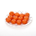 Artificial mini orange pumpkin models on grid plate for photography decoration - Mini Pumpkin