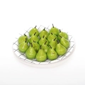 Miniature green artificial pears set on a checkered plate for photography decor - Mini Green Pear