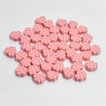 Perline a cuore a scacchi rosa e marroni per gioielli fai-da-te e accessori per catene - Rosa