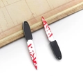 Creepy Halloween acrylic earrings featuring mini blood-stained kitchen knives - Acrylic Blood Stain Pointed Knife-16980