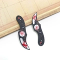 DIY acrylic Halloween blood splatter cleaver charms in black for earrings and jewelry - Acrylic Blood Stain Knife-16982