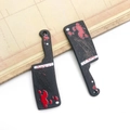 Cartoon acrylic Halloween clever pendants with red blood splatters for jewelry DIY - Acrylic Blood Stain Cleaver-16985