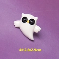 Detail of cartoon owl resin charm with dimensions 2.6x2.9cm for DIY halloween crafts - Style 4 White Owl