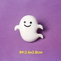 Close-up of white resin ghost charm for DIY accessories, 2.6x2.8cm, on purple background - Style 8 White Ghost