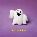 Macro shot of 9# white resin ghost charm with wink expression for DIY Halloween crafts - Style 9 White Ghost