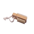 Dual-sided beechwood nail brush with natural bristles and cotton hanging loop - Bamboo Bristle Nail Brush