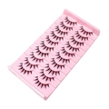 10 pairs of natural criss-cross false eyelashes on a pink tray with a white background - Dense Style (LK02)