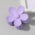 Close-up of a matte purple flower hair claw clip in a fresh candy-colored floral style - Matte Flower Hair Clip - Lavender Purple