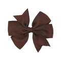 Classic dark brown grosgrain ribbon bow hair accessory for babies and children - Coffee