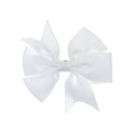 Classic white grosgrain ribbon hair bow clip for babies and young children - White