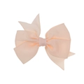 Beige ribbed fabric bow hair clip for babies on a clean white background - Ivory