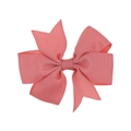 Pink coral ribbed ribbon bow hair clip for infants with high-quality fabric texture - Blush