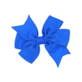 Royal blue grosgrain ribbon bow hair clip with textured fabric for kids and babies - Royal Blue