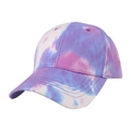 Unisex Tie-Dye Baseballkappe mit lila und rosa Farbverlauf auf weißem Hintergrund - 56-60cm Verstellbar / Lila Blau