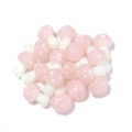 Pink and white glass mushroom beads with polka dots for DIY jewelry making - Solid Pink