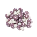 DIY purple glass mushroom beads with white spots for handmade jewelry making - Solid Purple