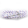 Handmade woven nautical anchor bracelet in white with red and blue stripes and silver clasp - White Red Blue Striped