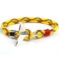Detail of yellow paracord braided bracelet with silver whale tail metal buckle - Whale Tail - Yellow Black Red